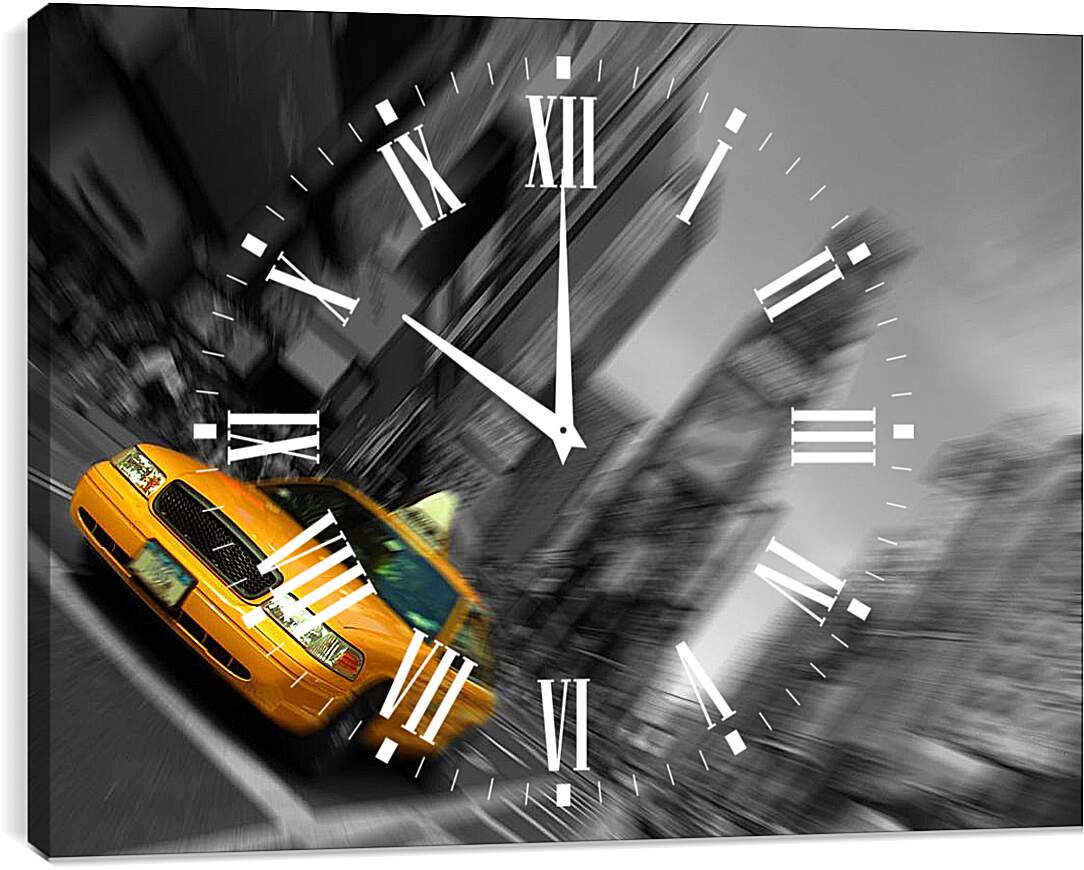 Часы картина - Жёлтое такси