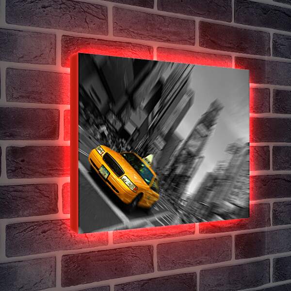 Лайтбокс световая панель - Жёлтое такси