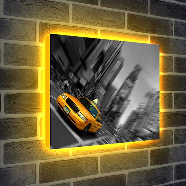 Лайтбокс световая панель - Жёлтое такси