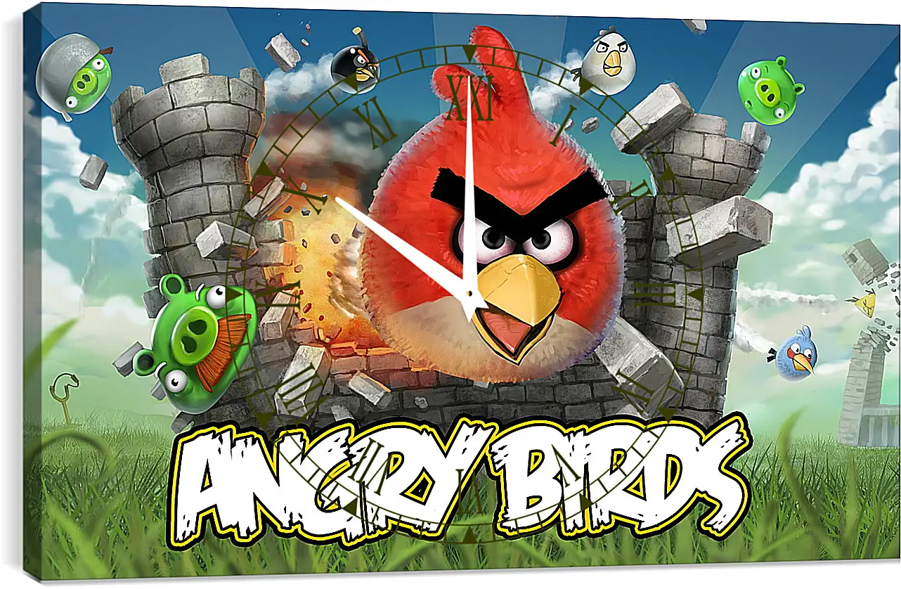 Часы картина - Angry Birds
