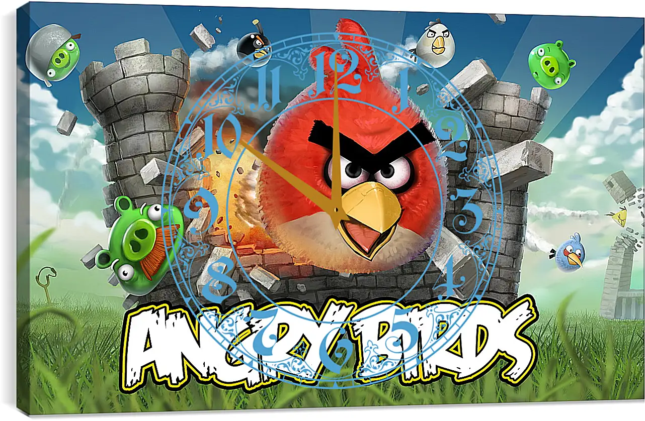 Часы картина - Angry Birds
