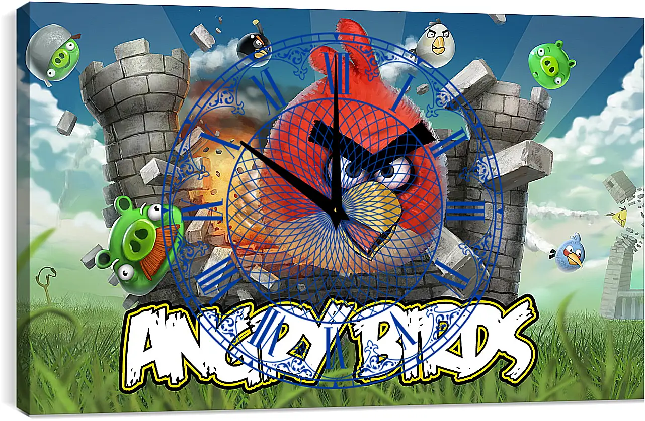 Часы картина - Angry Birds
