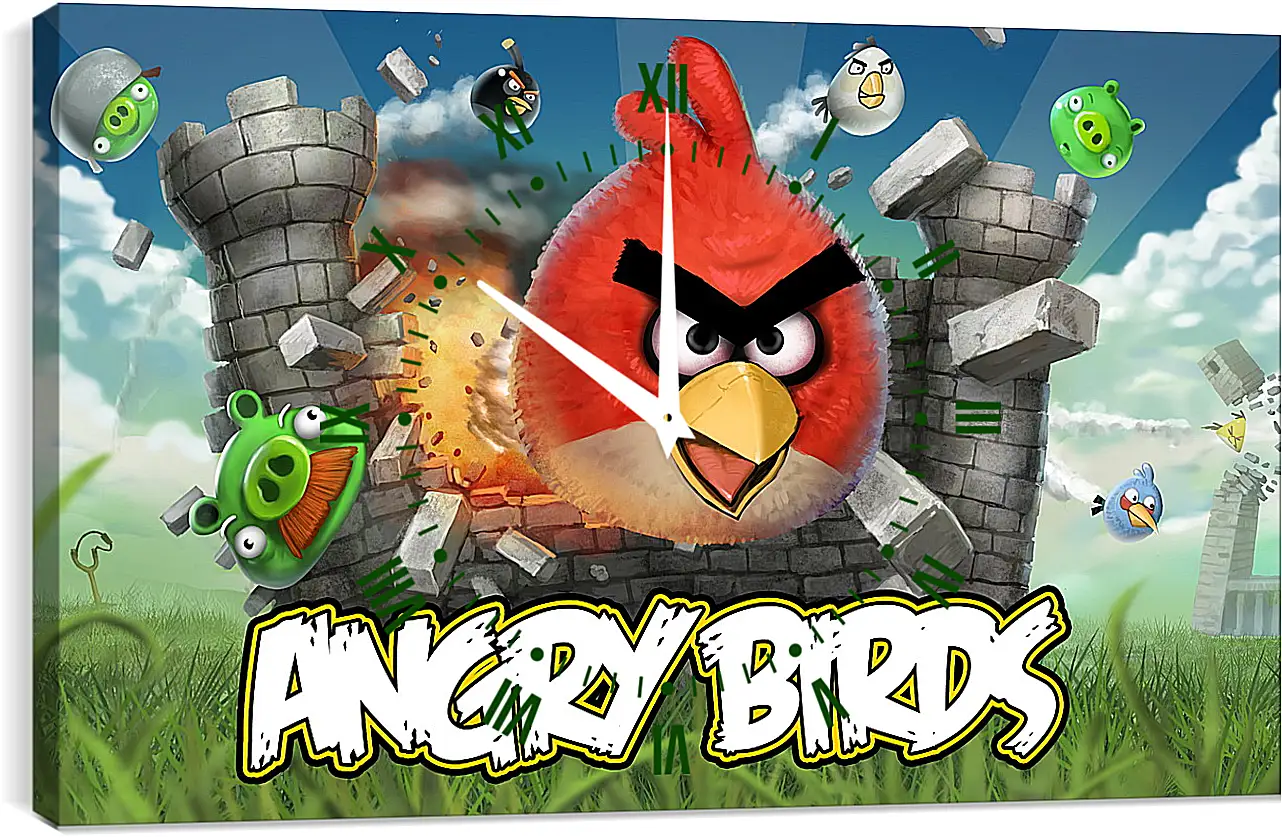 Часы картина - Angry Birds
