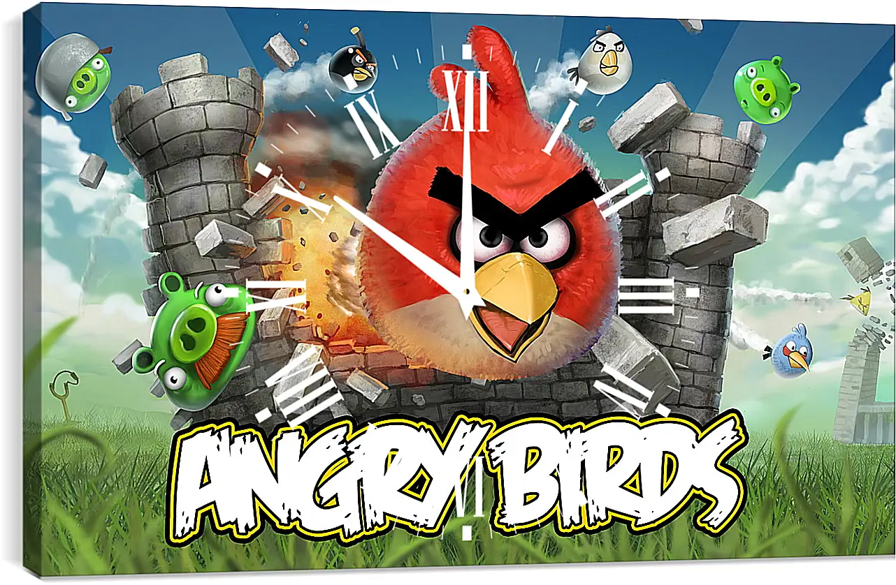 Часы картина - Angry Birds
