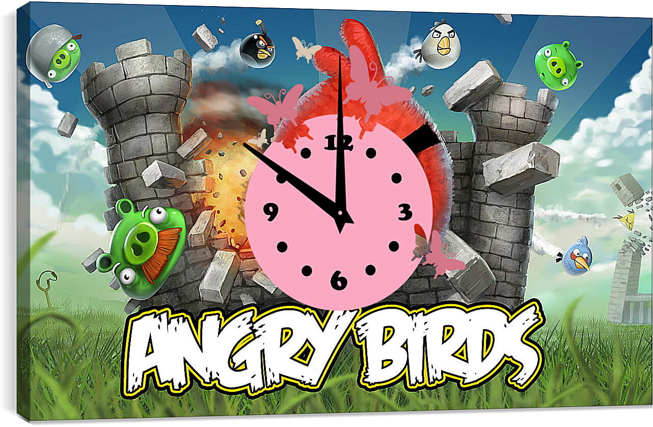 Часы картина - Angry Birds
