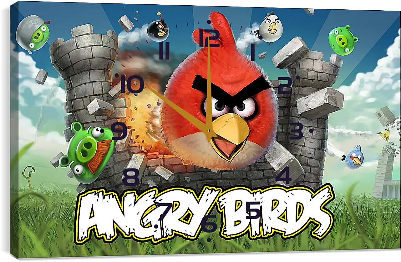 Часы картина - Angry Birds
