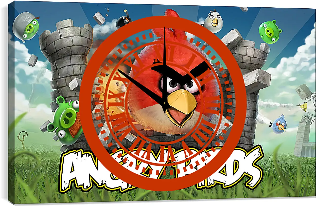 Часы картина - Angry Birds
