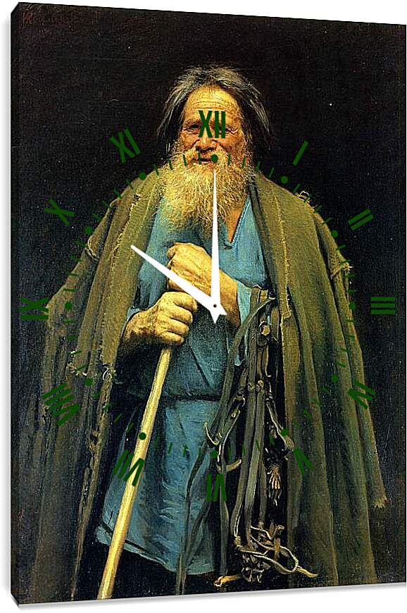Часы картина - Крестьянин с уздечкой. Мина Моисеев. Иван Николаевич Крамской