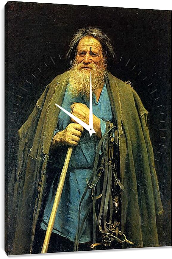 Часы картина - Крестьянин с уздечкой. Мина Моисеев. Иван Николаевич Крамской