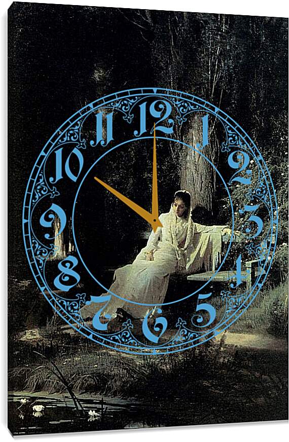 Часы картина - Лунная ночь. Иван Николаевич Крамской