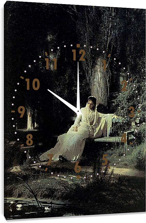 Часы картина - Лунная ночь. Иван Николаевич Крамской