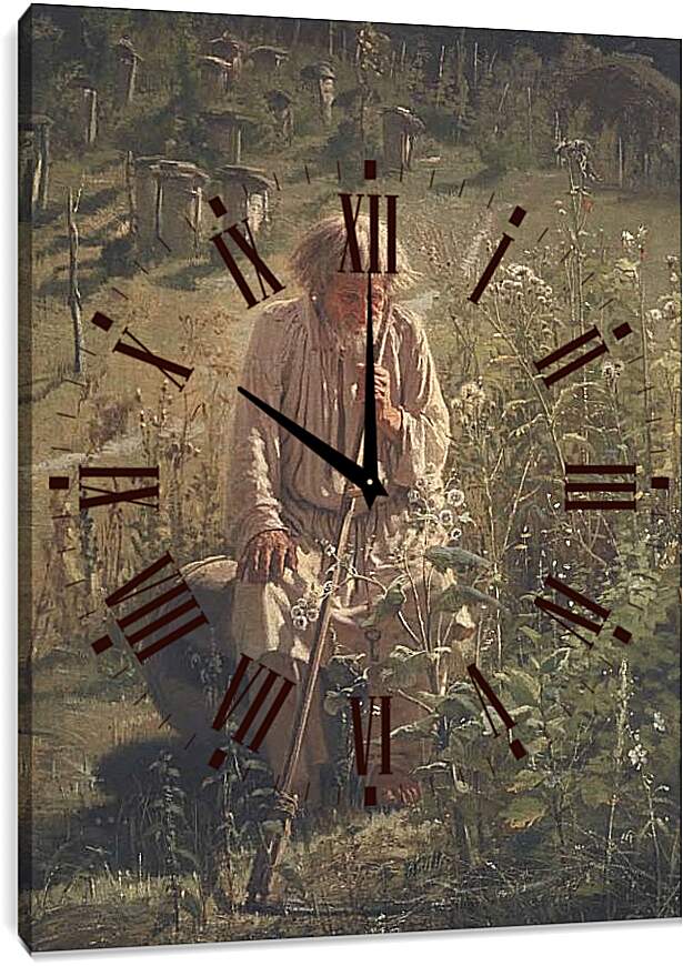 Часы картина - Пасечник. Иван Николаевич Крамской