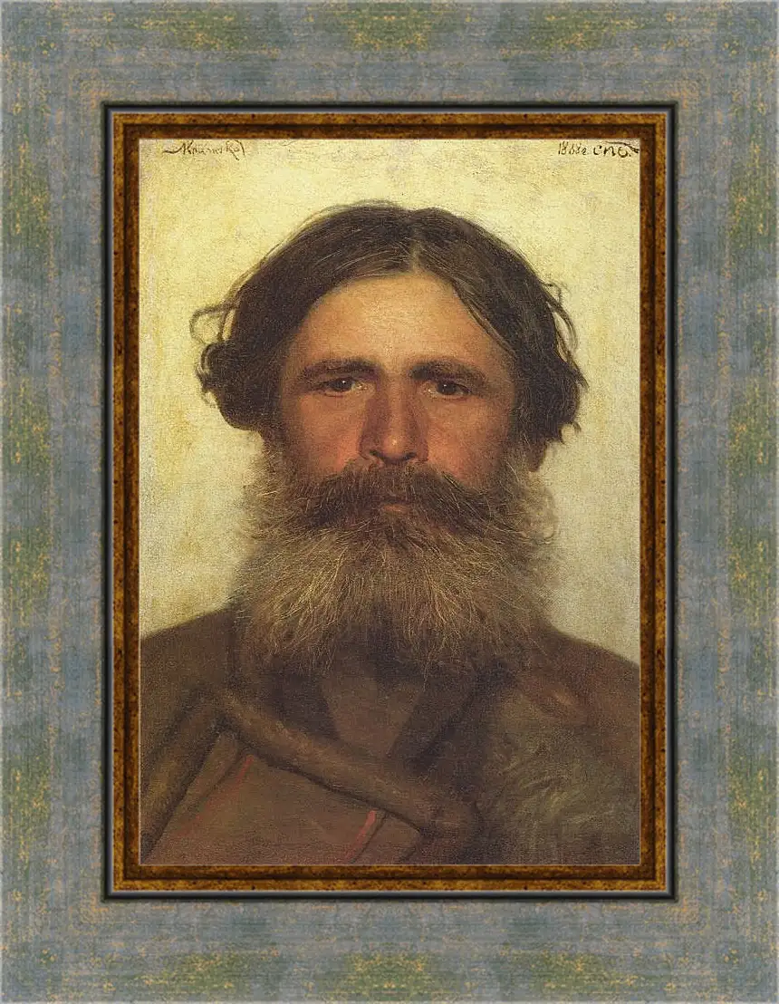 Картина в раме - Портрет крестьянина. Иван Николаевич Крамской
