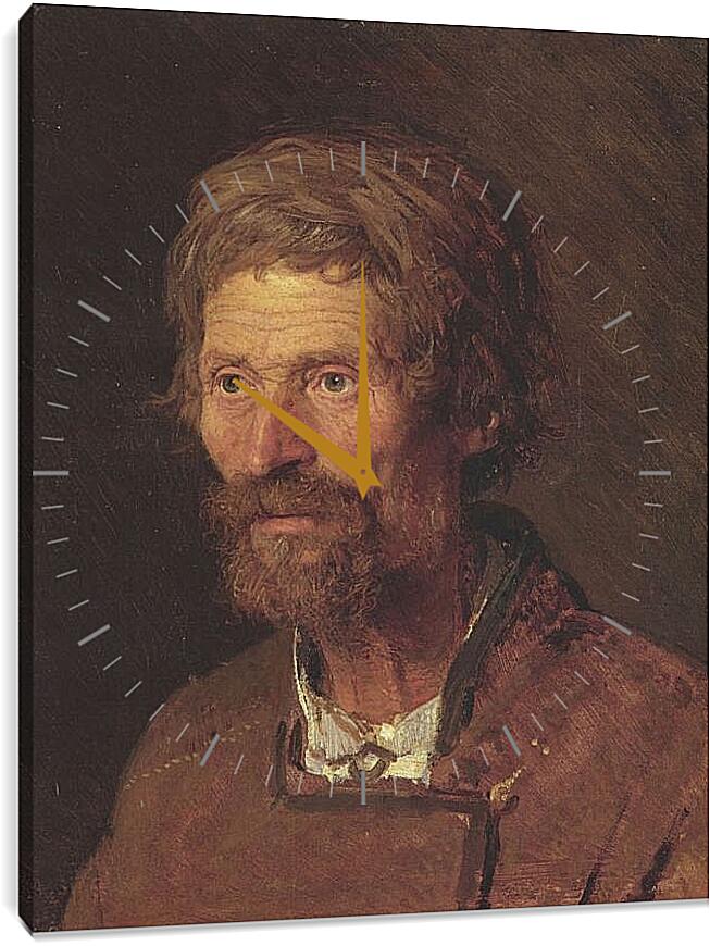 Часы картина - Портрет старого украинского крестьянина. Иван Николаевич Крамской
