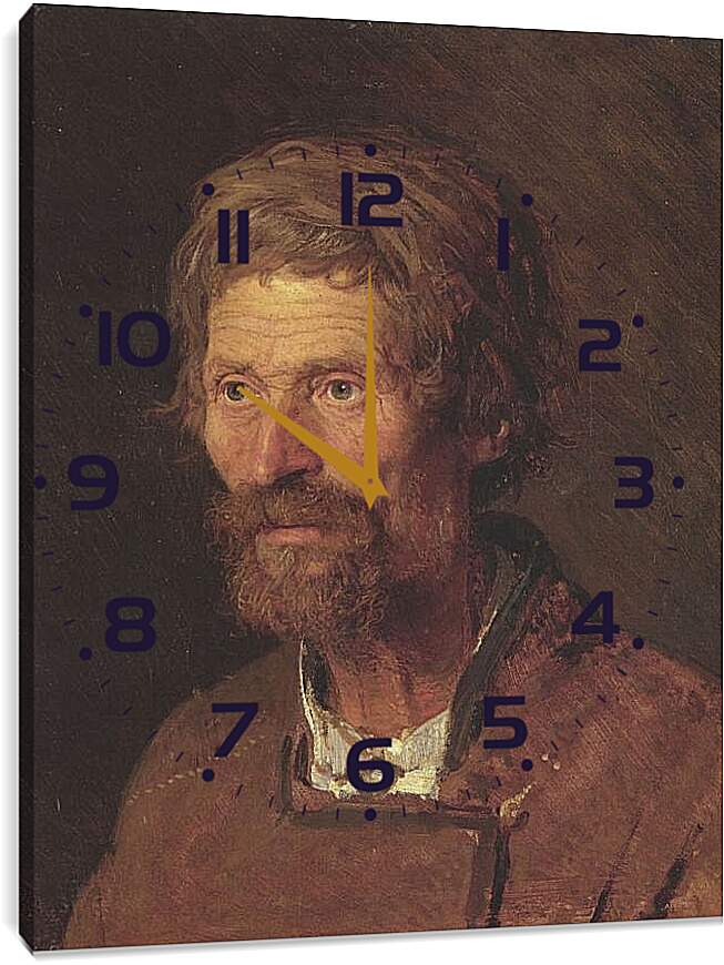 Часы картина - Портрет старого украинского крестьянина. Иван Николаевич Крамской