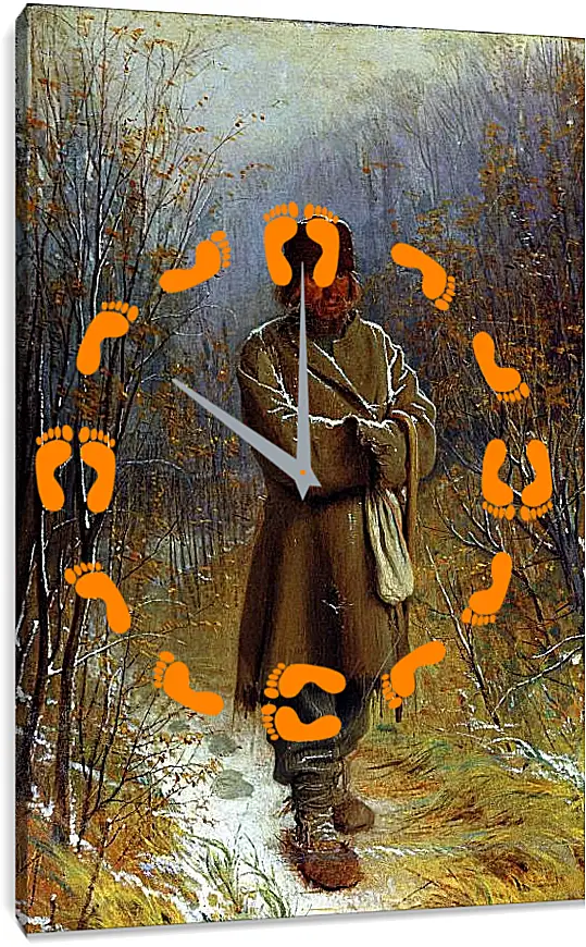 Часы картина - Созерцатель. Иван Николаевич Крамской
