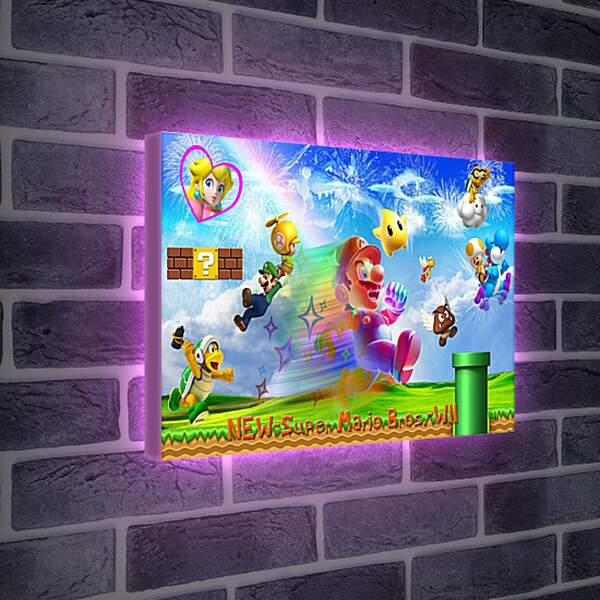 Лайтбокс световая панель - Super Mario Bros.
