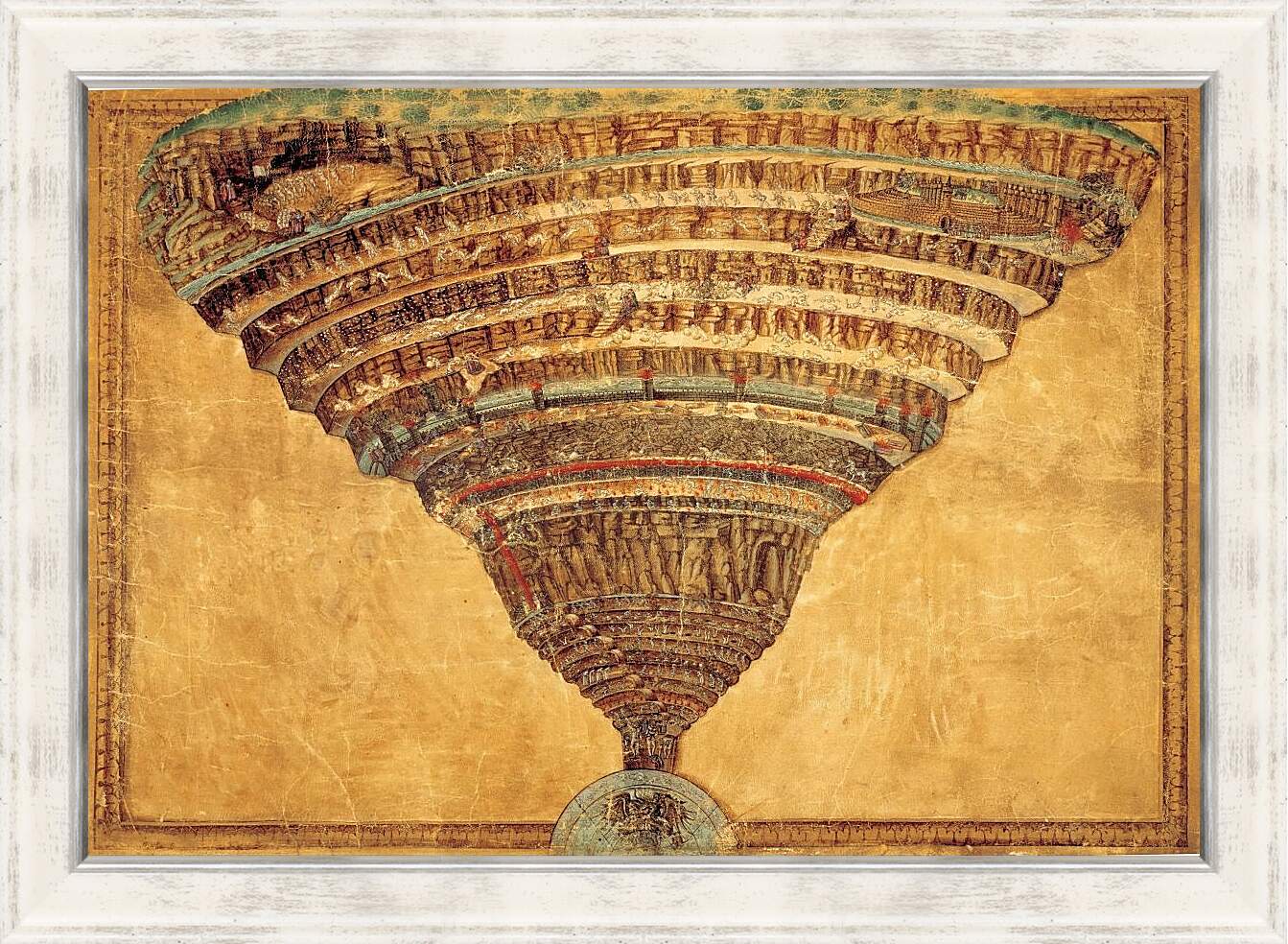 Картина в раме - 9 кругов ада Данте. Сандро Боттичелли