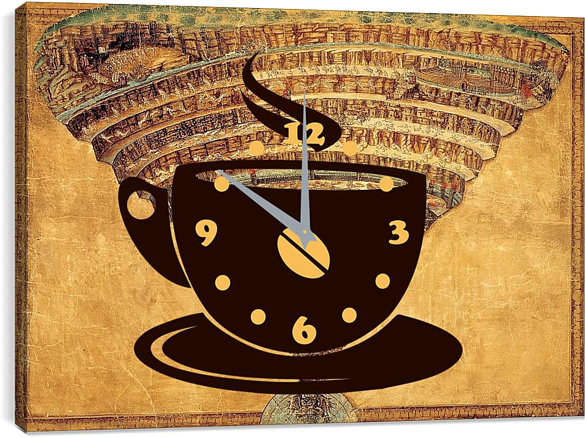 Часы картина - 9 кругов ада Данте. Сандро Боттичелли