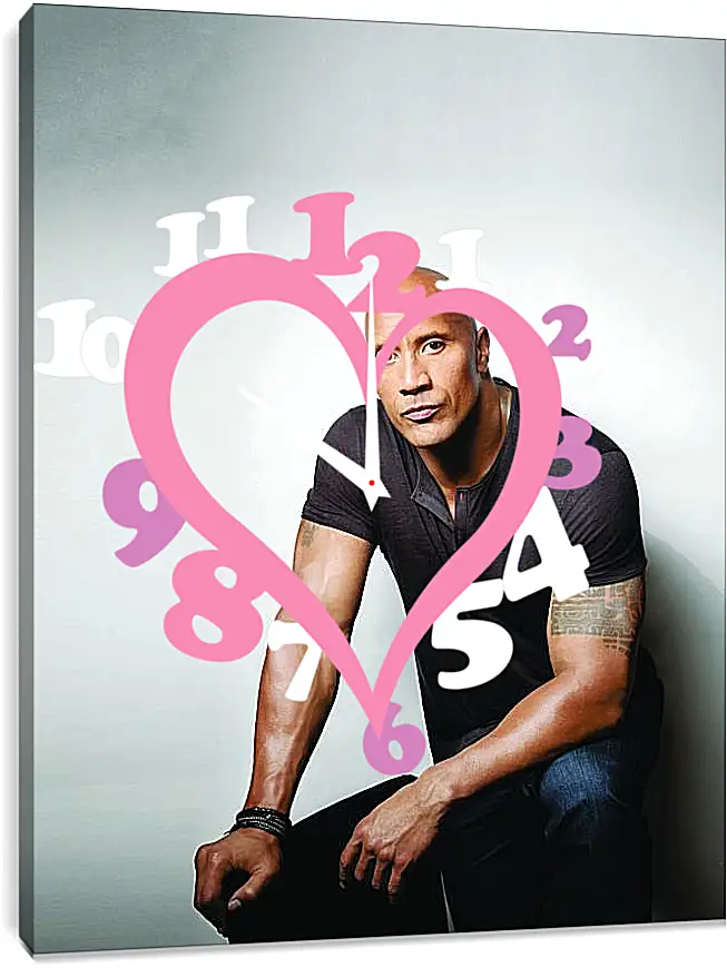 Часы картина - Dwayne Douglas Johnson. Дуэйн Джонсон (Скала)