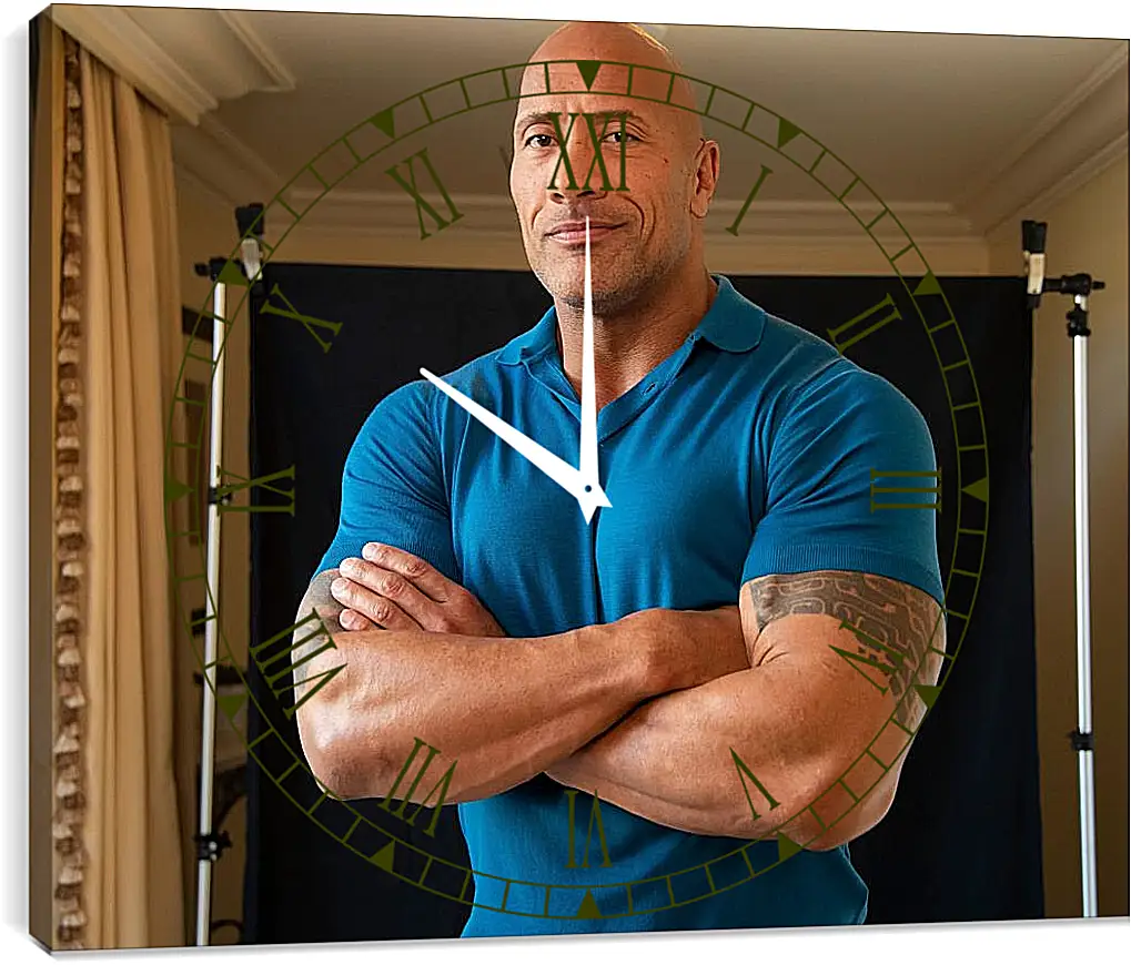 Часы картина - Dwayne Douglas Johnson. Дуэйн Джонсон (Скала)