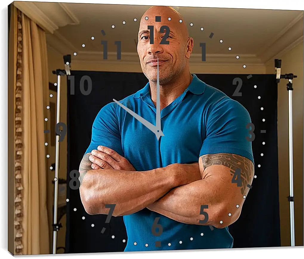 Часы картина - Dwayne Douglas Johnson. Дуэйн Джонсон (Скала)