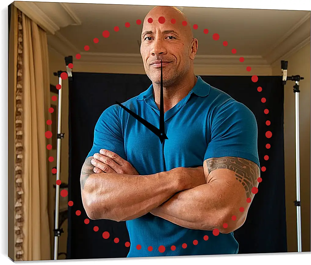 Часы картина - Dwayne Douglas Johnson. Дуэйн Джонсон (Скала)