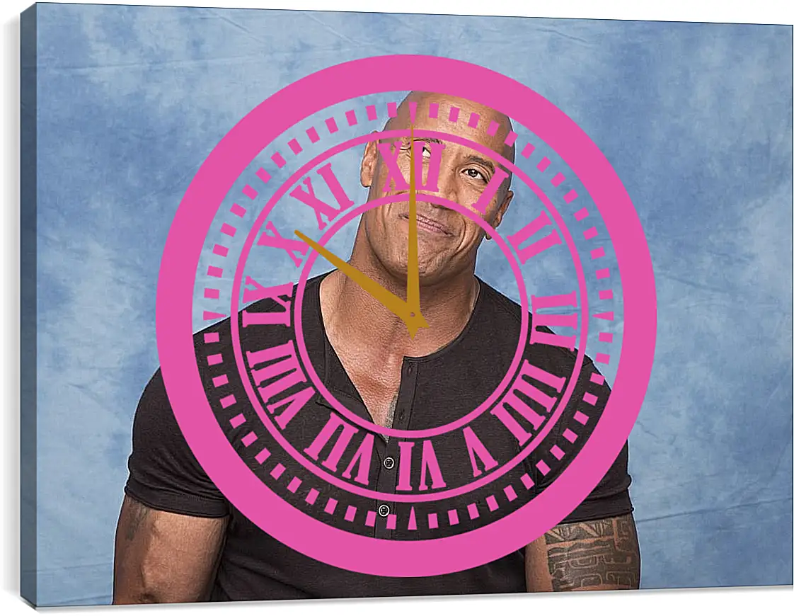 Часы картина - Dwayne Douglas Johnson. Дуэйн Джонсон (Скала)