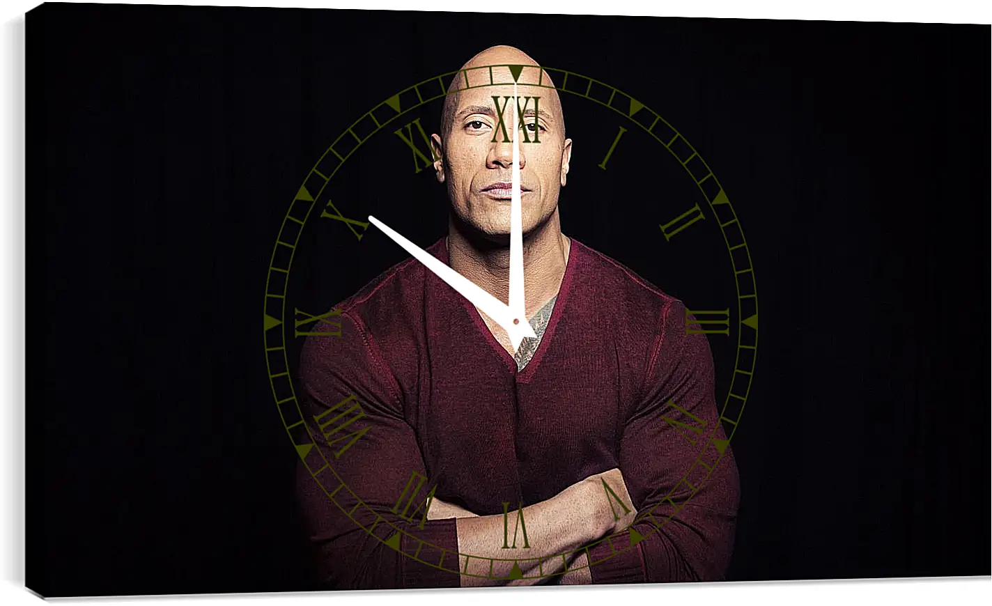 Часы картина - Dwayne Douglas Johnson. Дуэйн Джонсон (Скала)