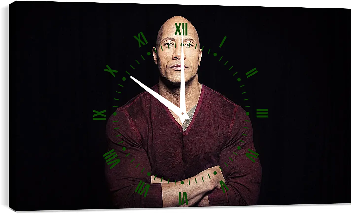 Часы картина - Dwayne Douglas Johnson. Дуэйн Джонсон (Скала)