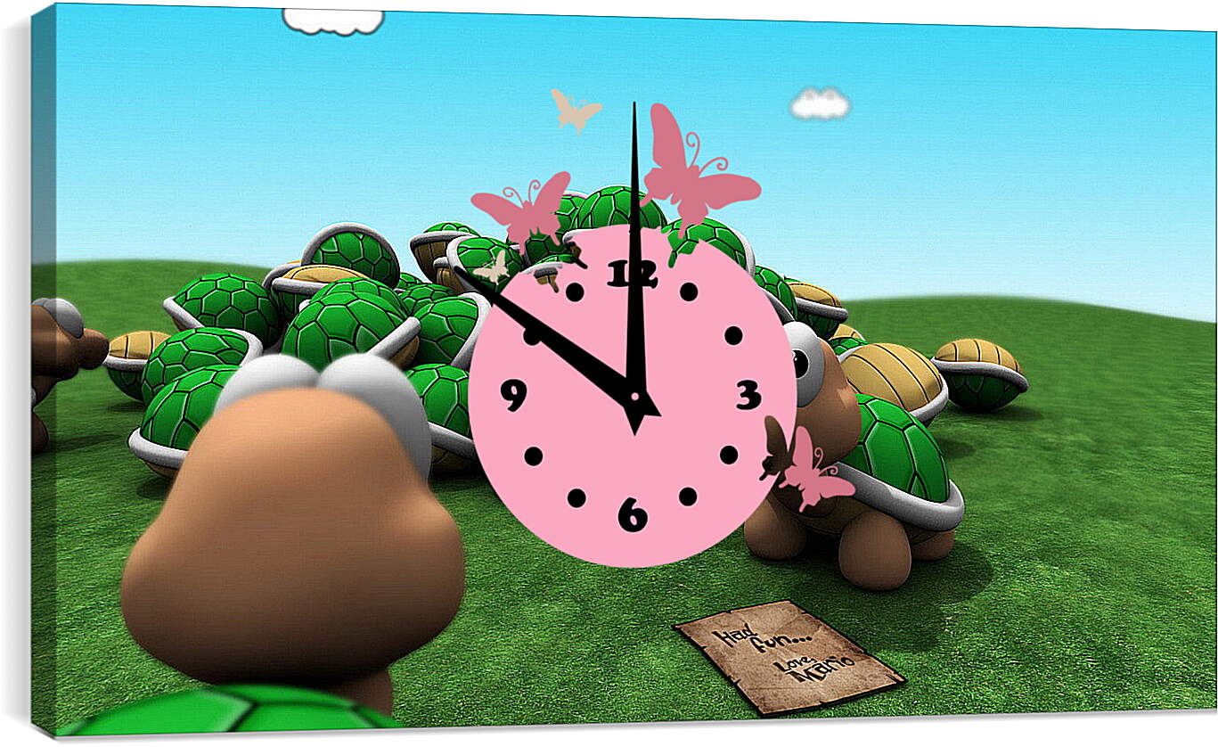 Часы картина - Mario Bros.
