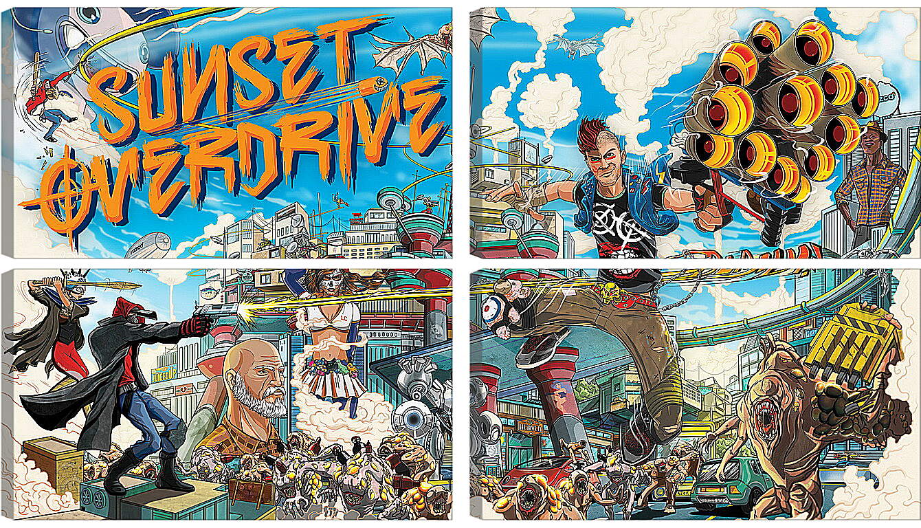 Модульная картина - Sunset Overdrive
