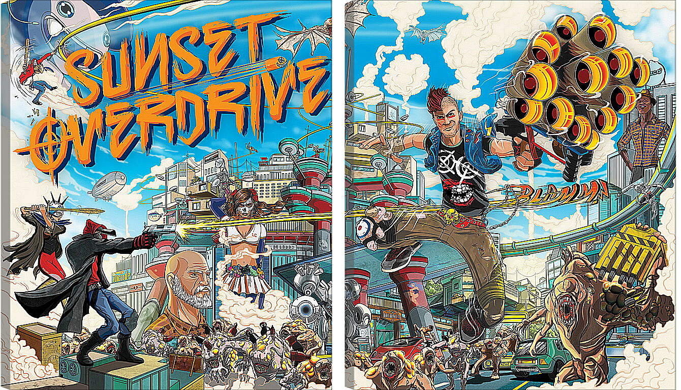 Модульная картина - Sunset Overdrive
