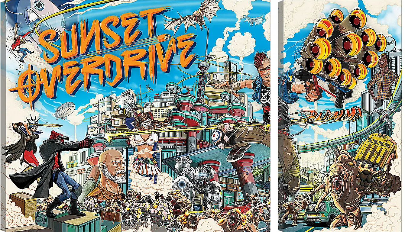 Модульная картина - Sunset Overdrive
