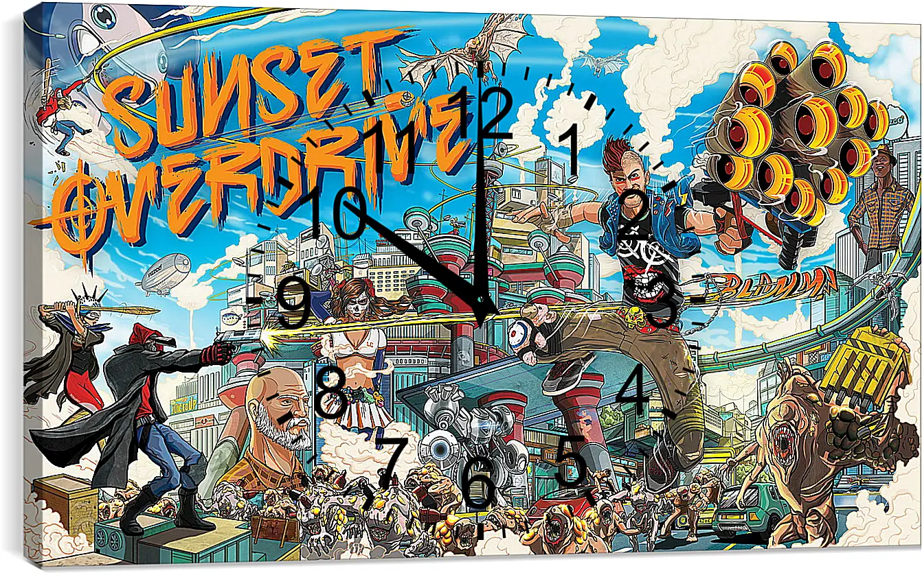 Часы картина - Sunset Overdrive
