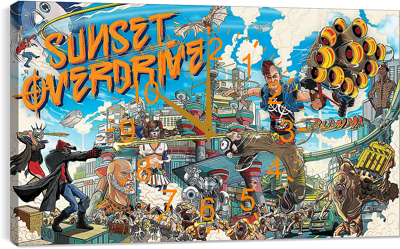 Часы картина - Sunset Overdrive
