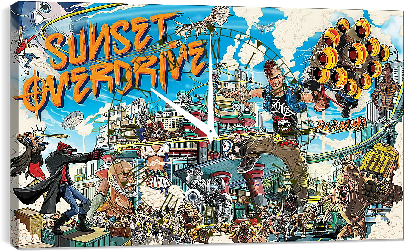 Часы картина - Sunset Overdrive
