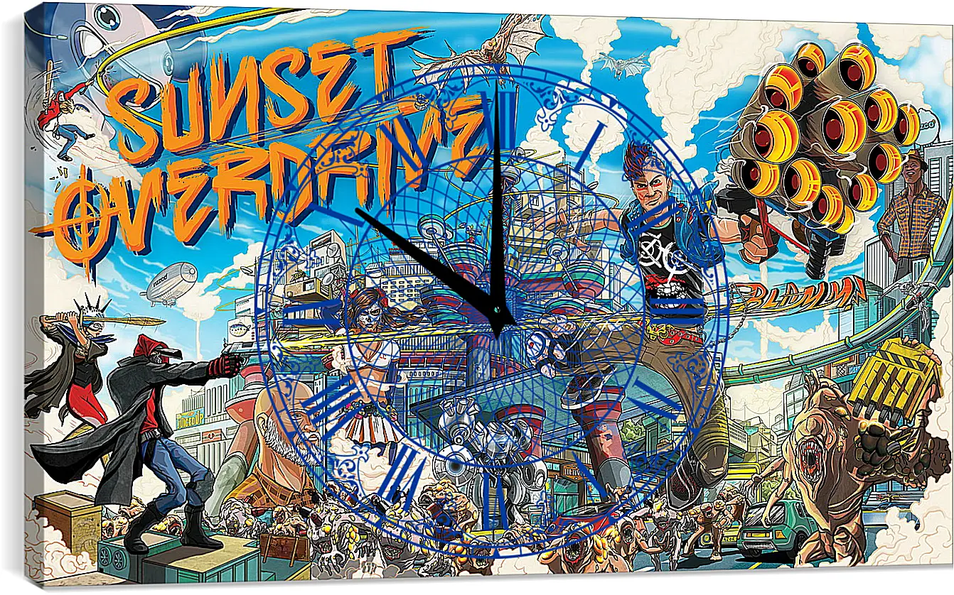 Часы картина - Sunset Overdrive
