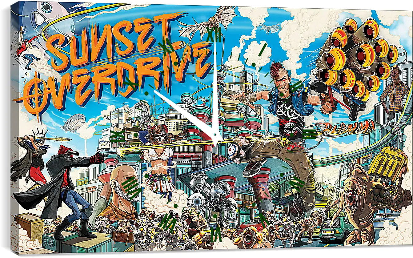 Часы картина - Sunset Overdrive
