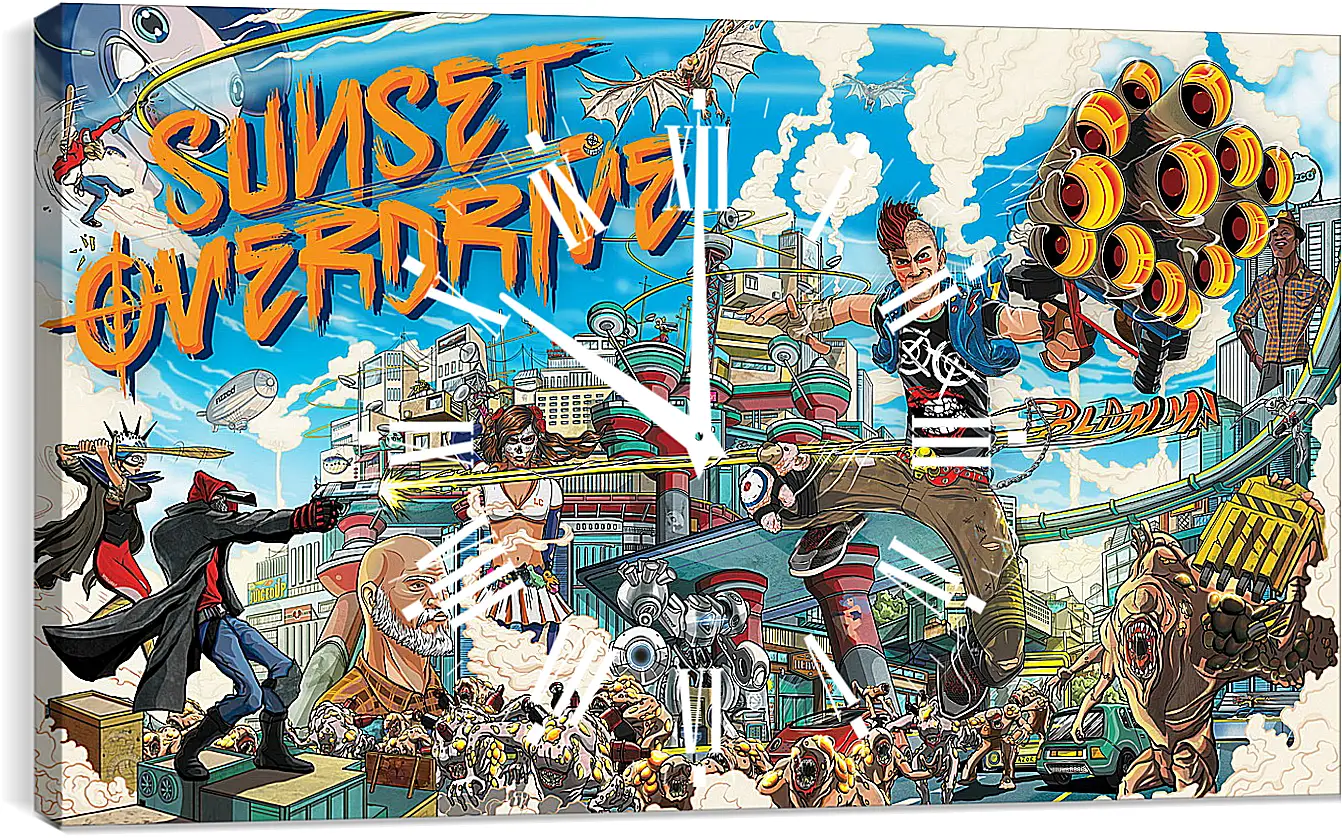 Часы картина - Sunset Overdrive
