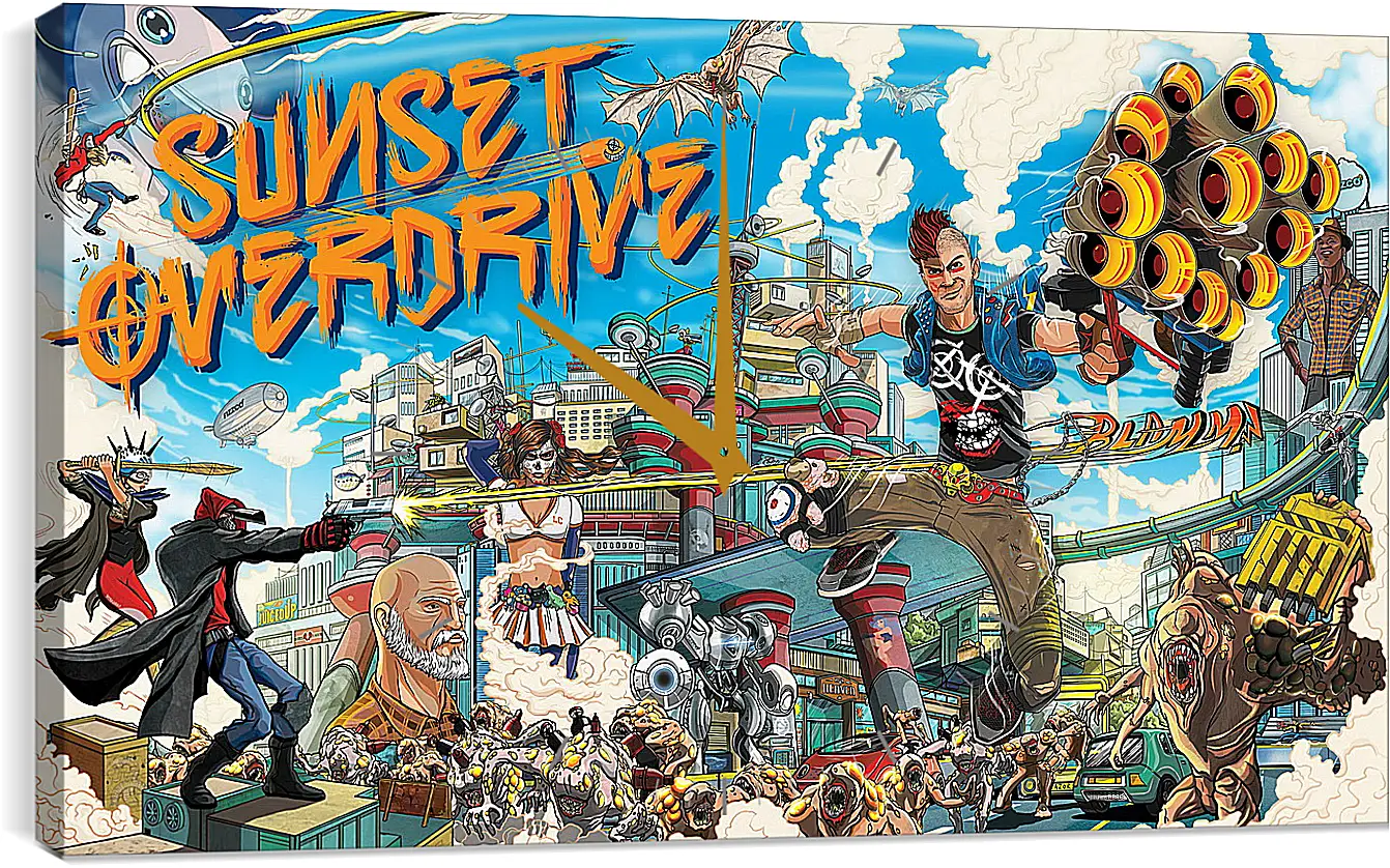 Часы картина - Sunset Overdrive
