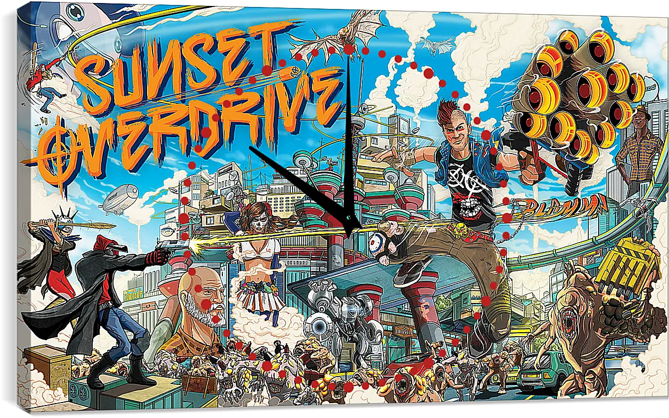 Часы картина - Sunset Overdrive
