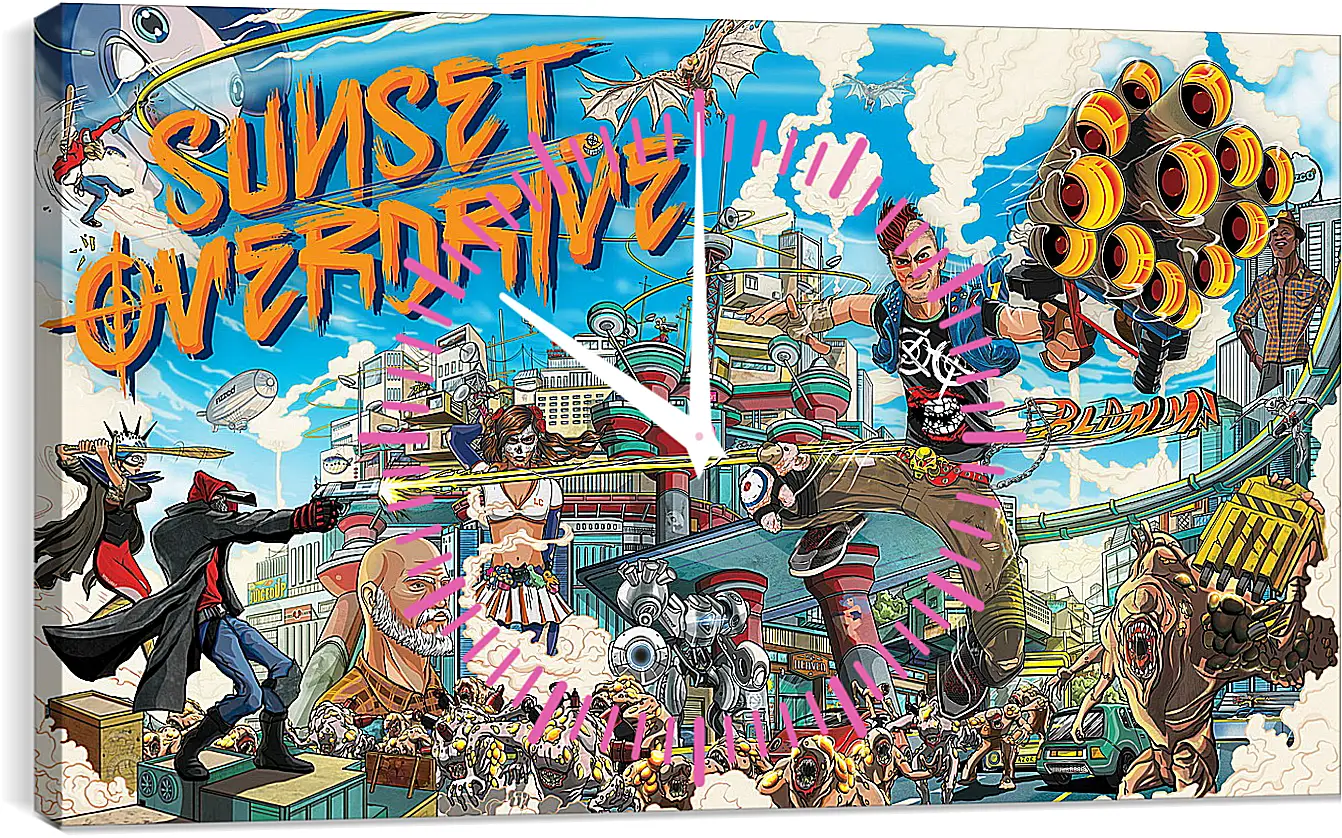 Часы картина - Sunset Overdrive
