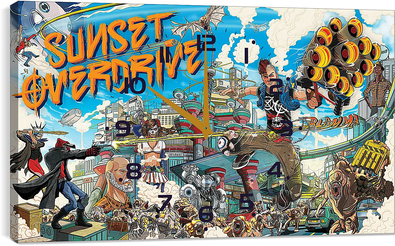 Часы картина - Sunset Overdrive
