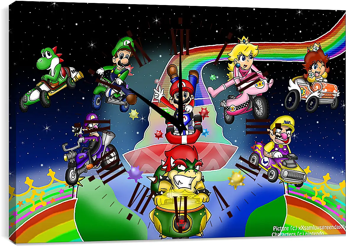 Часы картина - Mario Kart Wii
