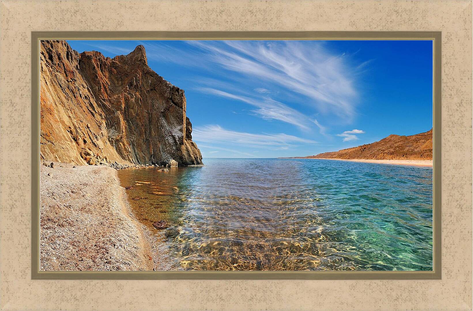 Картина в раме - Мыс песчаный. Крым
