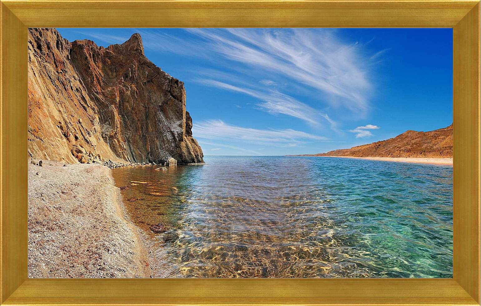 Картина в раме - Мыс песчаный. Крым