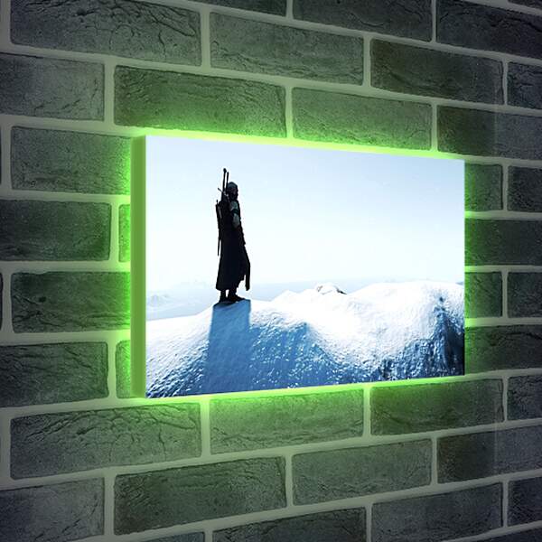 Лайтбокс световая панель - The Witcher 3 (Ведьмак), Геральт на снежной вершине