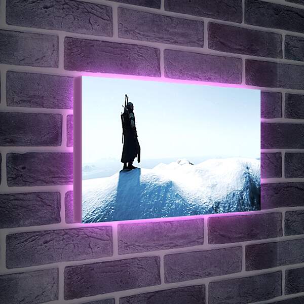Лайтбокс световая панель - The Witcher 3 (Ведьмак), Геральт на снежной вершине