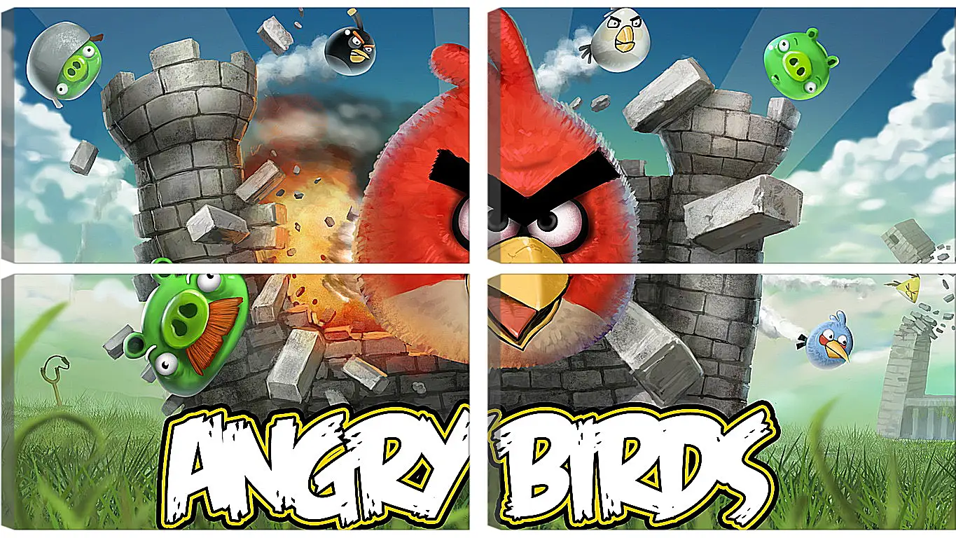 Модульная картина - Angry Birds
